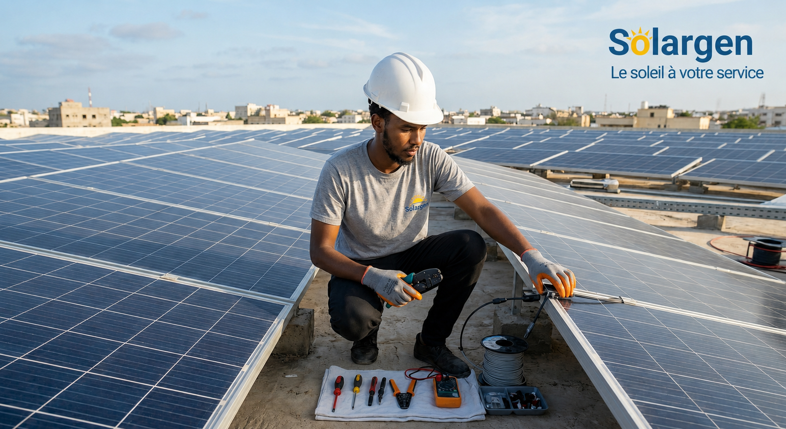 Équipe SOLARGEN en installation à Djibouti